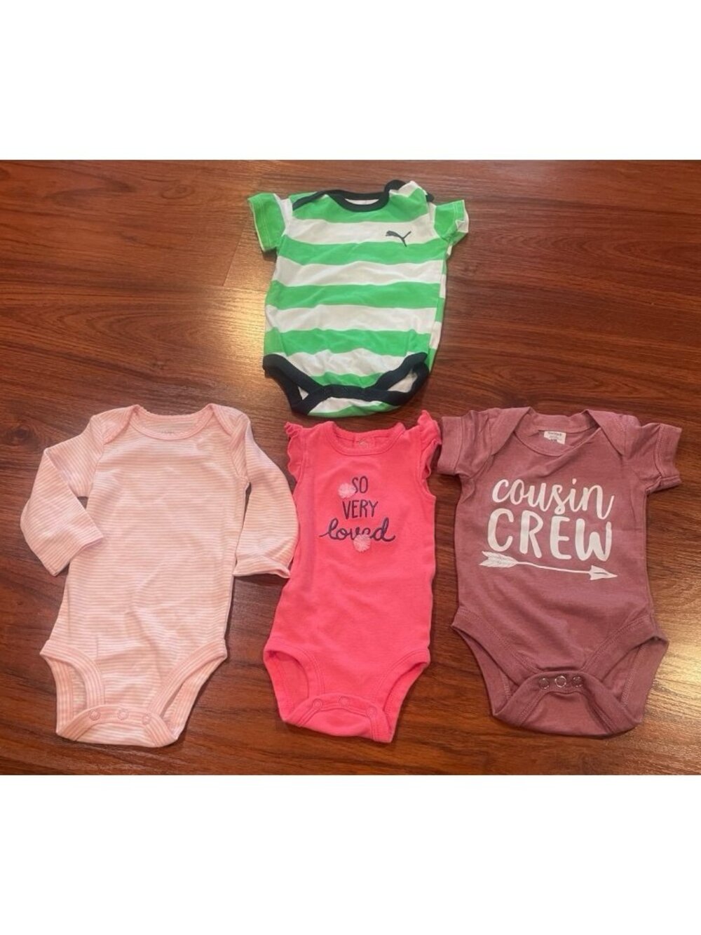 PUMA , JUST ONE YOU LOT OF 4 ROMPERS  0-3 M